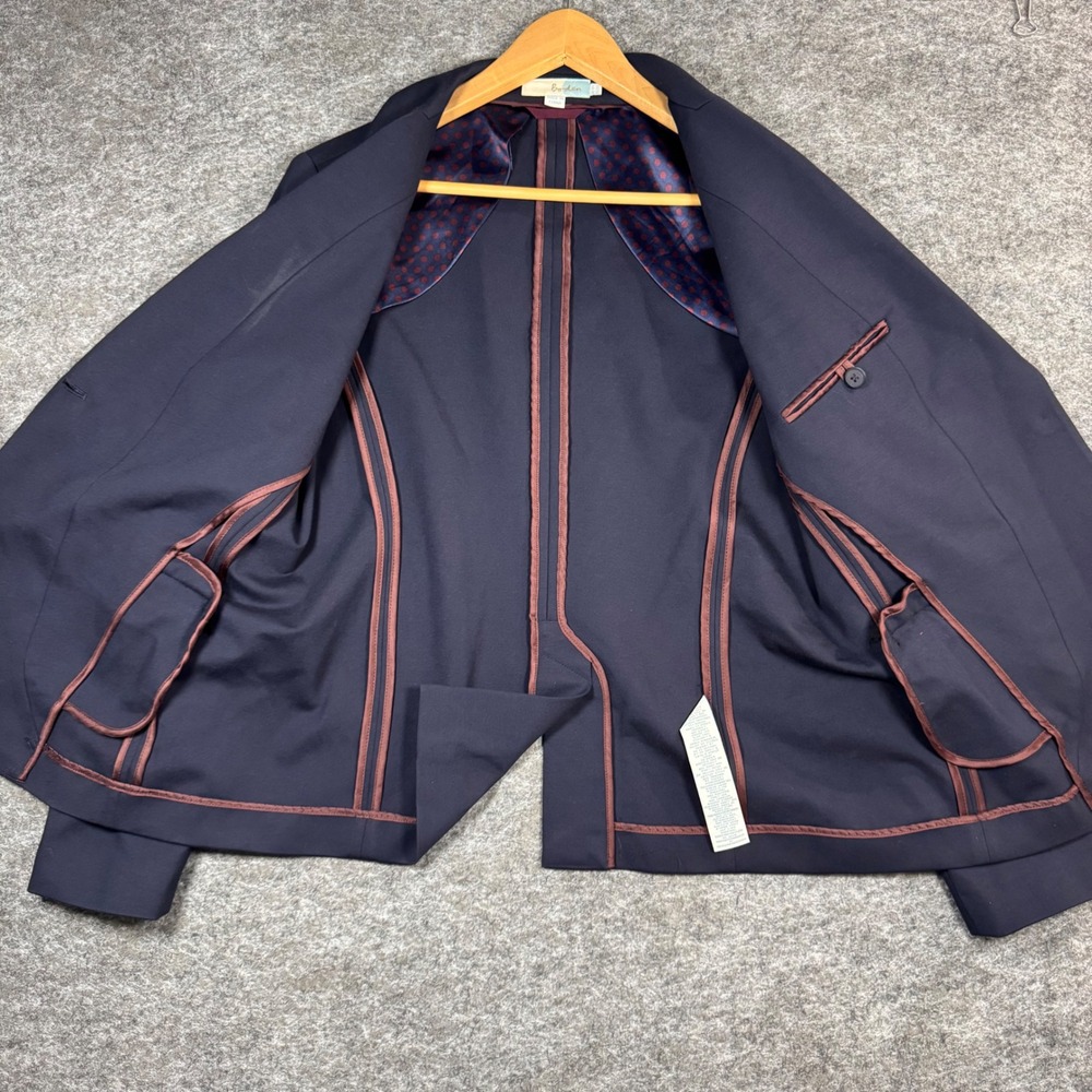 Boden Blazer Jacket Womens 14R Navy Blue Stretch Academia Career - Picture 3 of 9